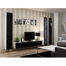 Cama TV staliukas VIGO \'180\' 30 / 180 / 40 baltas / juodas blizgus