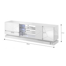Cama TV cabinet QIU 160 MDF white gloss / white gloss Cama TV cabinet QIU 160 MDF white gloss / white gloss