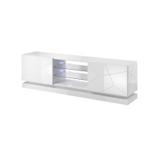 Cama TV spintelė QIU 200 MDF baltai blizgi / baltai blizgi