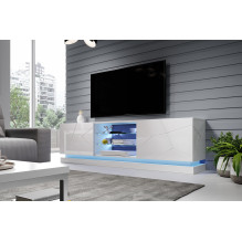Cama TV spintelė QIU 200 MDF baltai blizgi / baltai blizgi