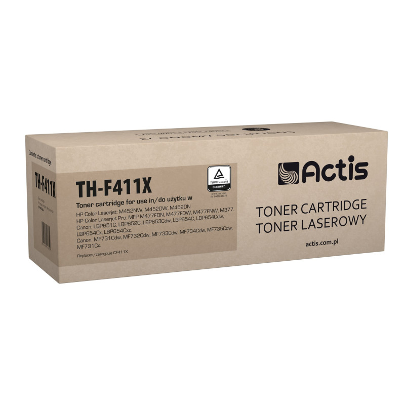 Actis TH-F411X toneris (pakeičia HP 410X CF411X Canon CRG 046H C 1253C002 standartinį 5000 puslapių žydrą)