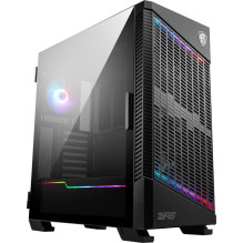 MSI MPG VELOX 100P AIRFLOW Mid Tower Gaming Computer Case 'Black, 3x 120mm Fan + 1x 120mm ARGB Fan, ARGB light strip, US