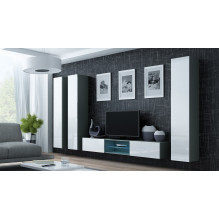 Cama Pilna spintelė VIGO \'180\' 180 / 40 / 30 pilka / balta blizgi Cama Pilna spintelė VIGO \'180\' 180 / 40 / 30 pilka / balta blizgi