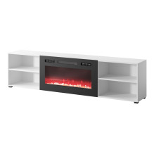 RTV spintelė POLO 200x33x50.5 balta + židinys juodas