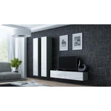 Cama Pilna spintelė VIGO \'180\' 180 / 40 / 30 pilka / balta blizgi Cama Pilna spintelė VIGO \'180\' 180 / 40 / 30 pilka / balta blizgi