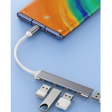 VAKOSS USB-C šakotuvas TC-4125X 1xUSB 3.0 3xUSB 2.0 VAKOSS USB-C šakotuvas TC-4125X 1xUSB 3.0 3xUSB 2.0