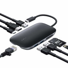AUKEY CB-C71 sąsajos šakotuvas 5000 Mbps juodas