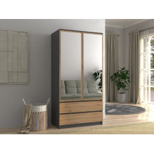 Topeshop SZAFA MALWA AN / AR L bedroom wardrobe / closet 5 shelves 2 door(s)