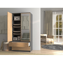 Topeshop SZAFA MALWA AN / AR L bedroom wardrobe / closet 5 shelves 2 door(s)