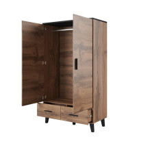Cama spinta LOTTA 2D2D wotan ąžuolas + matinė juoda Cama spinta LOTTA 2D2D wotan ąžuolas + matinė juoda