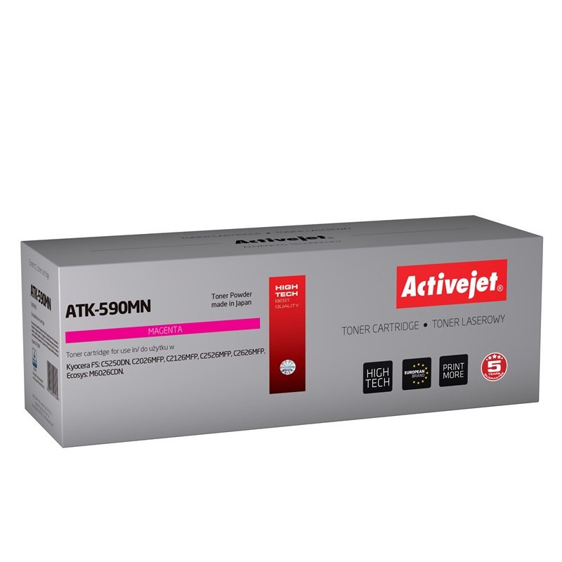 „Activejet ATK-590MN“ tonerio kasetė (pakeičianti „Kyocera TK-590M Supreme“, 5000 puslapių, rausvai raudona)