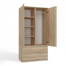 Topeshop SZAFA MALWA SON bedroom wardrobe / closet 5 shelves 2 door(s) Oak