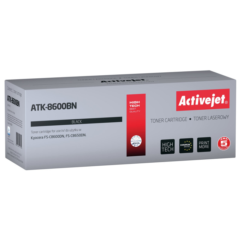 „Activejet ATK-8600BN“ tonerio kasetė (pakeičia „Kyocera TK-8600K Supreme“ 30000 puslapių juodos spalvos)