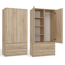 Topeshop SZAFA MALWA SON bedroom wardrobe / closet 5 shelves 2 door(s) Oak