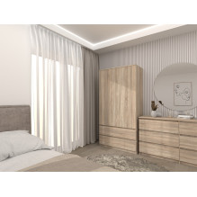Topeshop SZAFA MALWA SON miegamojo spinta / spinta, 5 lentynos, 2 durys, ąžuolas