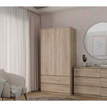 Topeshop SZAFA MALWA SON bedroom wardrobe / closet 5 shelves 2 door(s) Oak