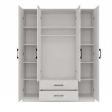 Topeshop ROMANA 160 BIEL KPLB bedroom wardrobe / closet 11 shelves 4 door(s) White