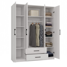 Topeshop ROMANA 160 BIEL KPLB bedroom wardrobe / closet 11 shelves 4 door(s) White