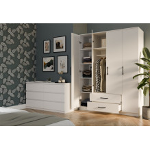 Topeshop ROMANA 160 BIEL KPLB bedroom wardrobe / closet 11 shelves 4 door(s) White