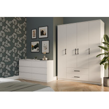 Topeshop ROMANA 160 BIEL KPLB bedroom wardrobe / closet 11 shelves 4 door(s) White