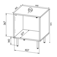 HOLE naktiniai staliukai, 2 vnt., 44x40,5x53,5 cm, matinė balta HOLE naktiniai staliukai, 2 vnt., 44x40,5x53,5 cm, matinė balta
