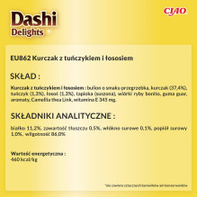 INABA Dashi Delights vištienos, tuno ir lašišos sultinys - kačių skanėstas - 70 g INABA Dashi Delights vištienos, tuno ir lašišos sultinys - kačių skanėstas - 70 g