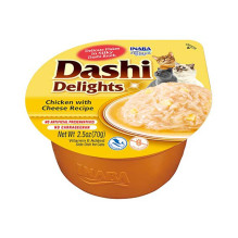 INABA Dashi Delights vištienos ir sūrio skanėstai sultinyje katėms - 70 g INABA Dashi Delights vištienos ir sūrio skanėstai sultinyje katėms - 70 g