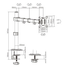 Gembird MA-D1-01 monitor mount / stand 81.3 cm (32") Black Desk
