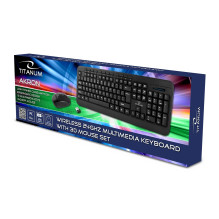 TITANUM TK109 belaidis rinkinys - USB klaviatūra + pelė, juoda