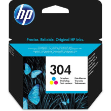 HP 304 originali žydra, rausva, geltona rašalo kasetė