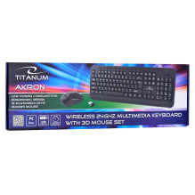TITANUM TK109 belaidis rinkinys - USB klaviatūra + pelė, juoda