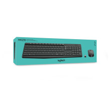 „Logitech MK235“ klaviatūra, pelė su USB, QWERTY, JAV, pilka