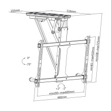 Maclean electric ceiling mount for TV, TUYA support, max VESA 600x400, for sloping walls, remote control, 32"-70&qu Maclean electric ceiling mount for TV, TUYA support, max VESA 600x400, for sloping walls, remote control, 32"-70&qu