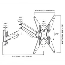 TV or monitor holder black Maclean MC-784 gas spring 32 "-55" 22kg 2 arms TV or monitor holder black Maclean MC-784 gas spring 32 "-55" 22kg 2 arms