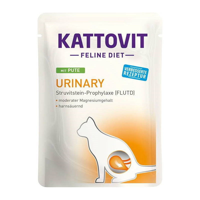 KATTOVIT Feline Diet Urinary Turkey - šlapias kačių ėdalas - 85 g