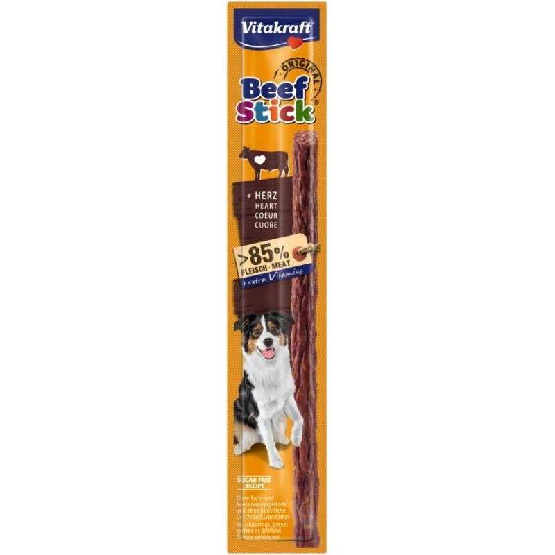 VITAKRAFT jautienos lazdelė jautienos širdelės - šunų skanėstas - 12 g