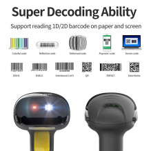 Qoltec 50853 Laser barcode scanner 1D , 2D , Black Qoltec 50853 Laser barcode scanner 1D , 2D , Black