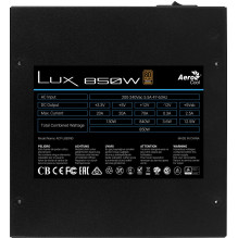 Aerocool LUX850 PC Power Supply 850W 80 Plus Bronze 230V 88% Efficiency Black Aerocool LUX850 PC Power Supply 850W 80 Plus Bronze 230V 88% Efficiency Black