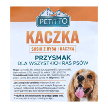 PETITTO Sušiai su žuvimi ir antiena - šunų skanėstas - 500 g PETITTO Sušiai su žuvimi ir antiena - šunų skanėstas - 500 g