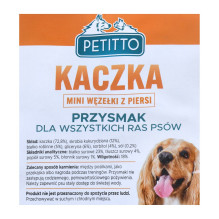 PETITTO Duck breast mini knots - dog treat - 500 g PETITTO Duck breast mini knots - dog treat - 500 g