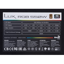 Maitinimo šaltinis Aerocool Lux RGB 550M 550 W Juodas Maitinimo šaltinis Aerocool Lux RGB 550M 550 W Juodas