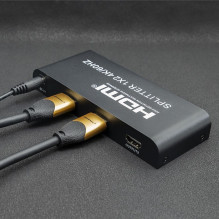 „Qoltec 51797“ aktyvus HDMI skirstytuvas, 2 x HDMI 4K x 2K, 6 Gb/s, 60 Hz „Qoltec 51797“ aktyvus HDMI skirstytuvas, 2 x HDMI 4K x 2K, 6 Gb/s, 60 Hz