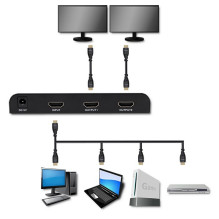 „Qoltec 51797“ aktyvus HDMI skirstytuvas, 2 x HDMI 4K x 2K, 6 Gb/s, 60 Hz „Qoltec 51797“ aktyvus HDMI skirstytuvas, 2 x HDMI 4K x 2K, 6 Gb/s, 60 Hz