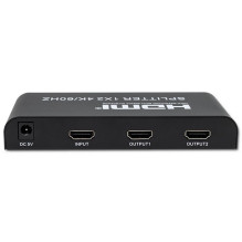 „Qoltec 51797“ aktyvus HDMI skirstytuvas, 2 x HDMI 4K x 2K, 6 Gb/s, 60 Hz „Qoltec 51797“ aktyvus HDMI skirstytuvas, 2 x HDMI 4K x 2K, 6 Gb/s, 60 Hz