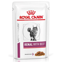 ROYAL CANIN Vet Renal Feline su jautiena šlapias kačių ėdalas gabaliukais padaže Vištiena, kiauliena, jautiena 12x85 g