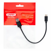 UNITEK USB LAIDAS USB-A — USB-C 25CM, Y-C480BK UNITEK USB LAIDAS USB-A — USB-C 25CM, Y-C480BK