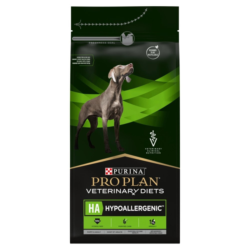 PURINA Pro Plan Veterinary Diets Canine Hypoallergenic - sausas šunų ėdalas - 1,3 kg