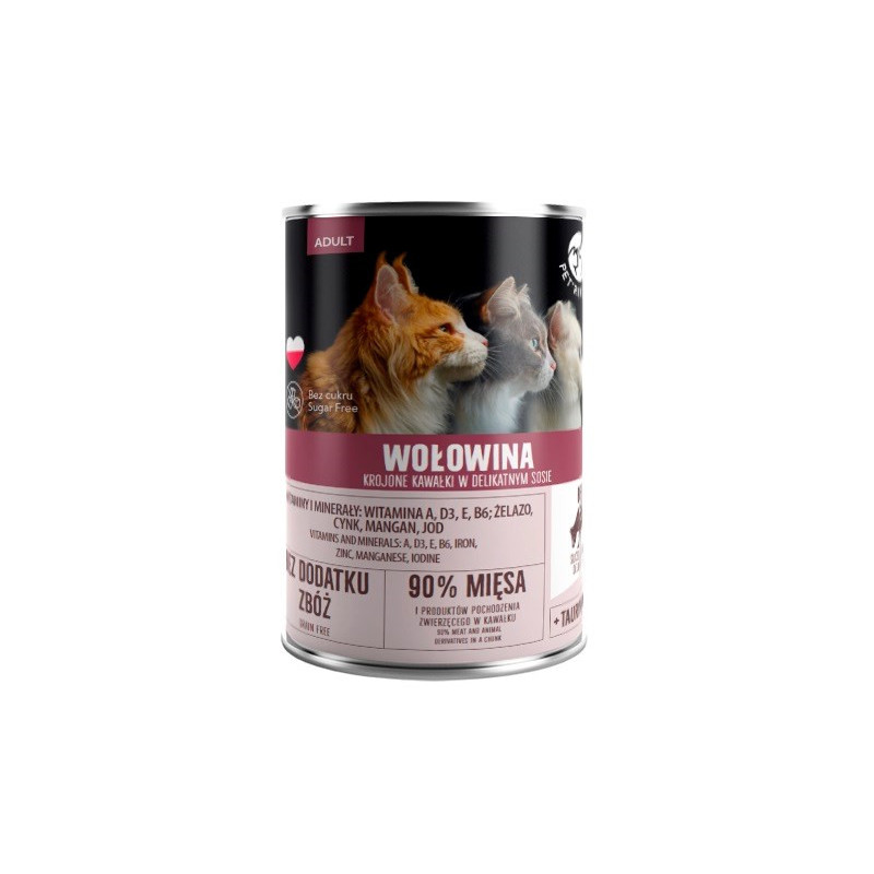 PET REPUBLIC šlapias kačių ėdalas suaugusioms jautienai - 400 g