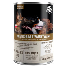 PET REPUBLIC šlapias šunų ėdalas suaugusioms vidutinėms ir didelėms kepenų veislėms su daržovėmis - 1250 g