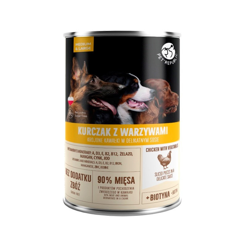 PET REPUBLIC Adult Medium &amp; Large Chicken with vegetables - wet dog food - 1250g